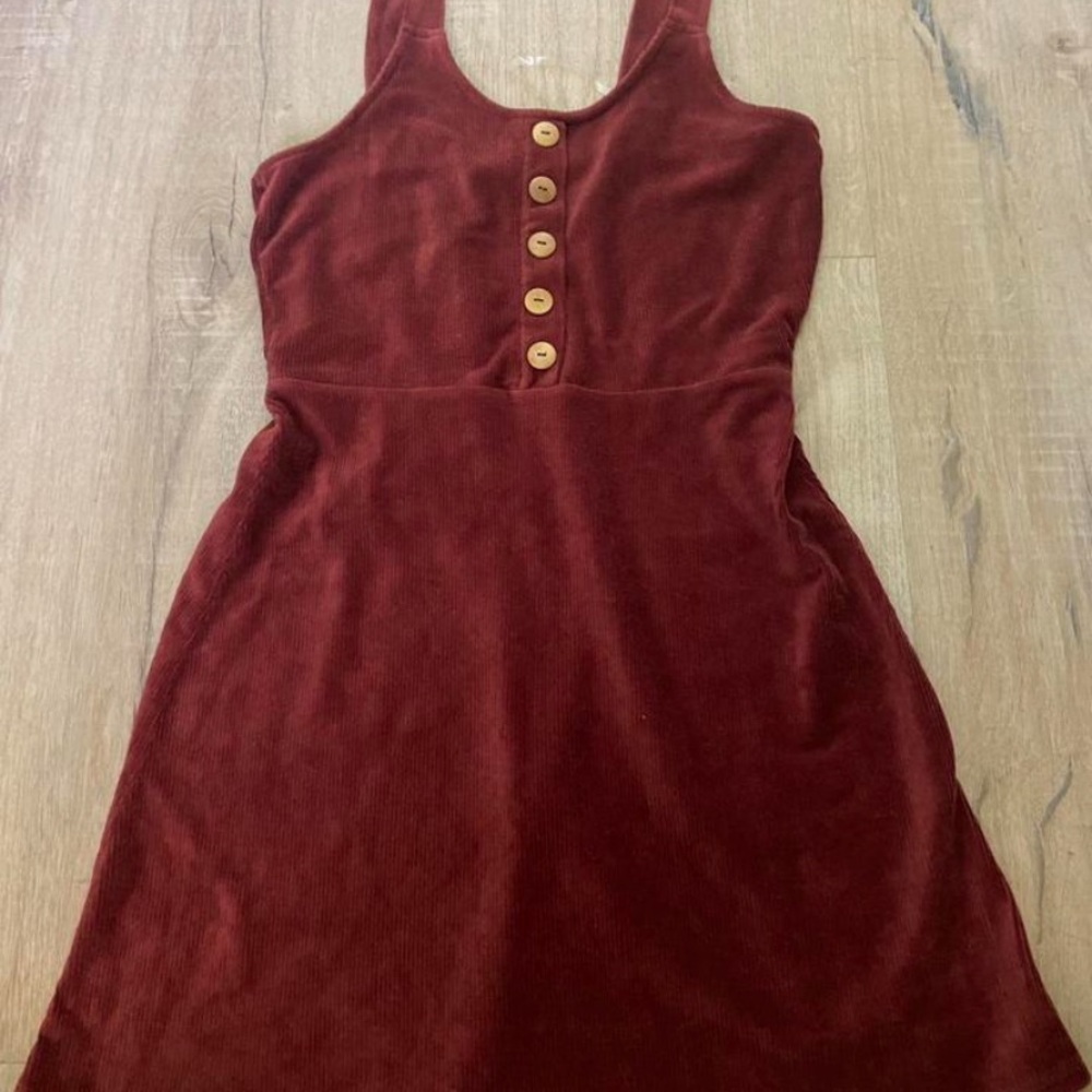 Red Sleeveless Scoop Neck Casual Sundress